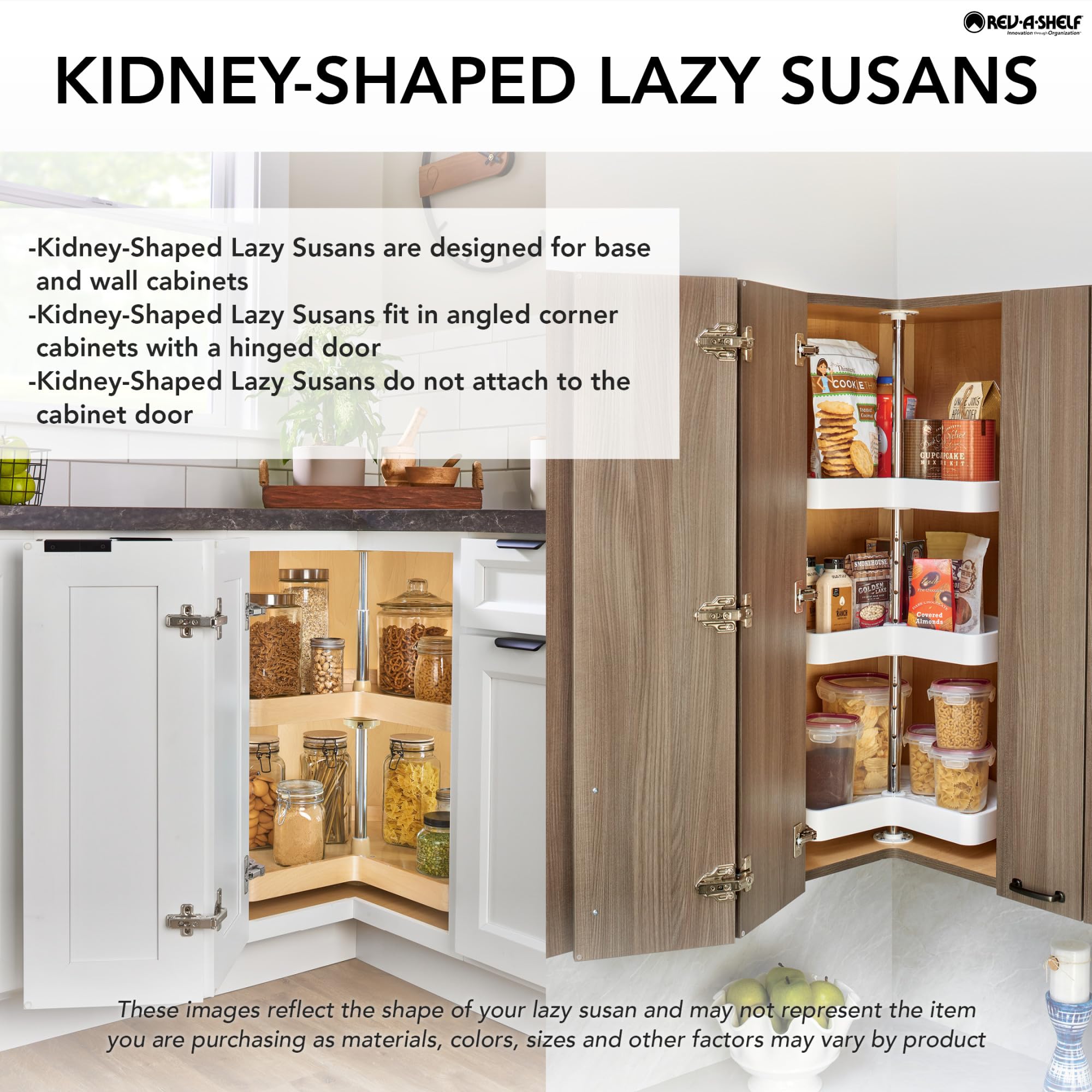 Amazon.com: REV-A-SHELF Solid Surface 2-Shelf Kidney-Shaped Lazy